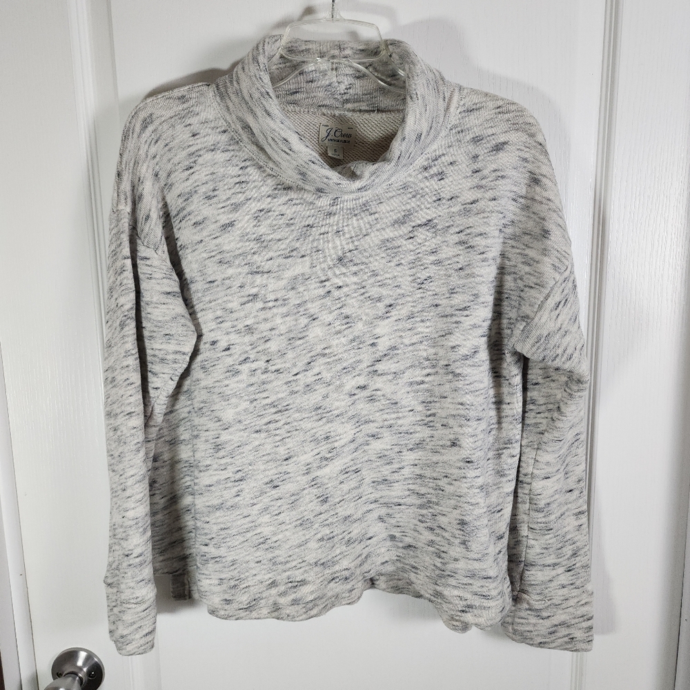 J. Crew Gray Vintage Cotton Terry Turtleneck Speckle Size Small